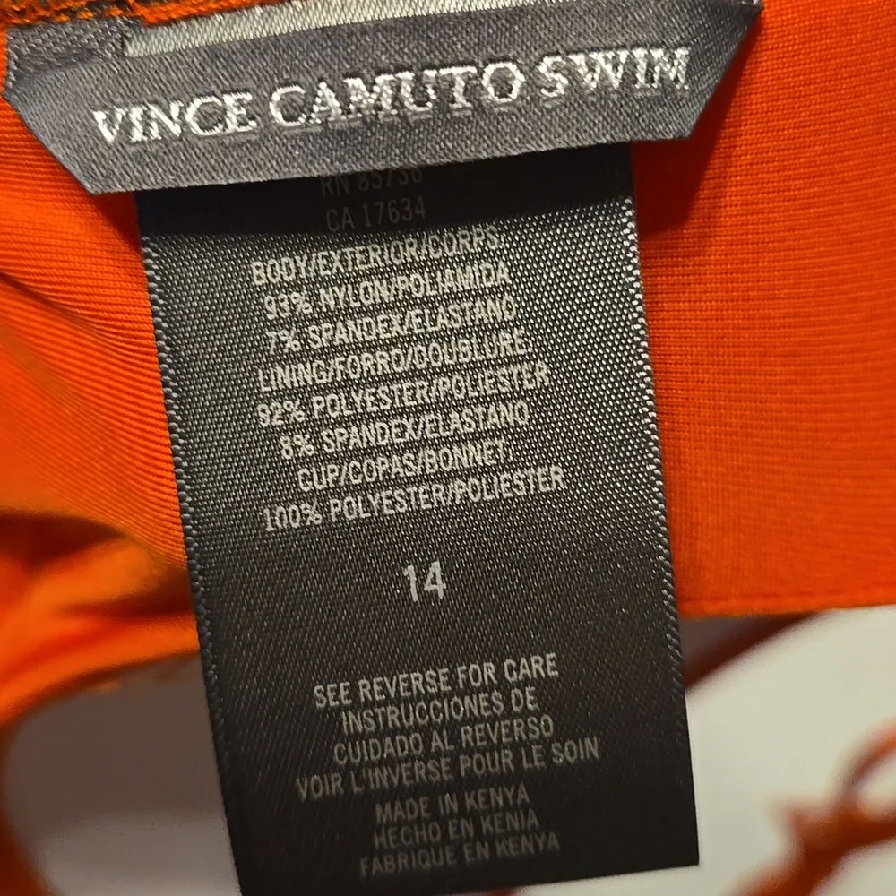 🆕 Vince Camuto Orange 🍊 One-Piece Halter Neck Swimsuit - Picture 6 of 7